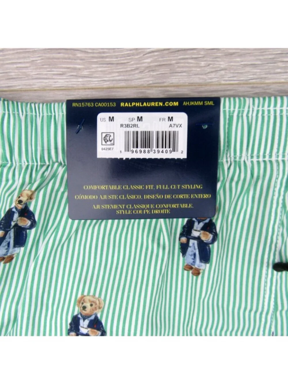 Polo Ralph Lauren Striped Morning Bear Boxer Shorts Men's Size Medium NEW